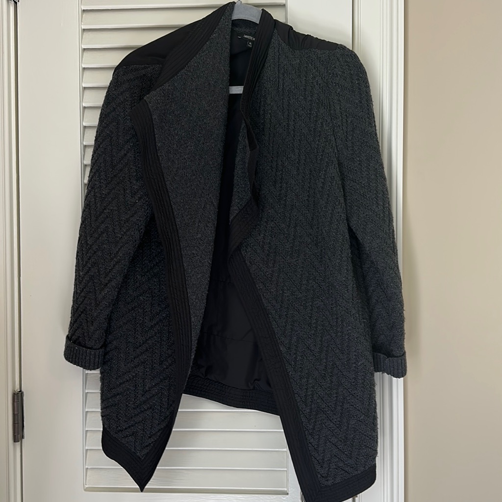 Lafayette 148 Jacket Black & Grey Sweater Coat